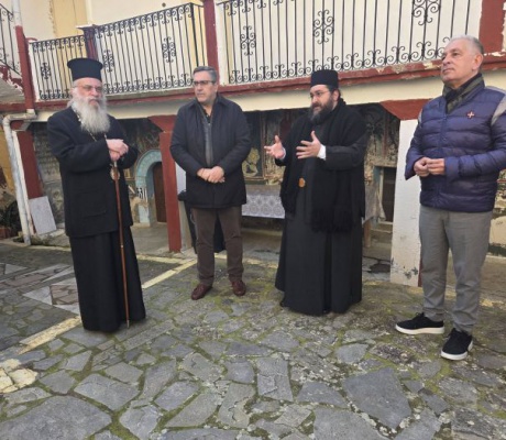 Μονή Καλτεζών | Για την πορεία των έργων ενημερώθηκαν ο Μητροπολίτης Επιφάνιος και οι Λαμπρόπουλος - Μανδρώνης (εικόνες)