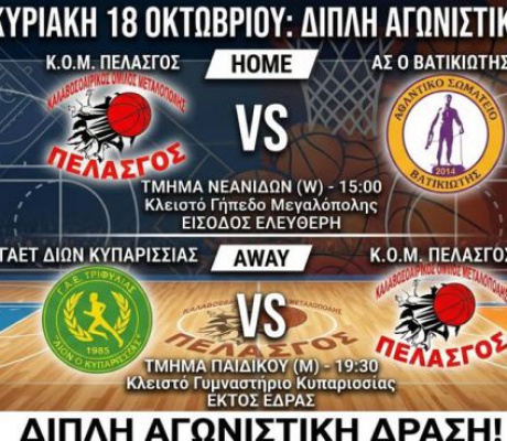Μπάσκετ | Διπλή αγωνιστική δράση για τον Πελασγό Μεγαλόπολης!