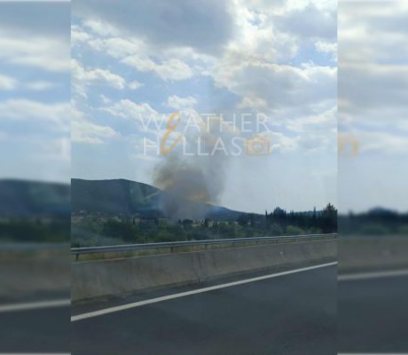 Πυρκαγιά σε εξέλιξη σε χορτολιβαδική έκταση μεταξύ Τρίπολης και Μεγαλόπολης