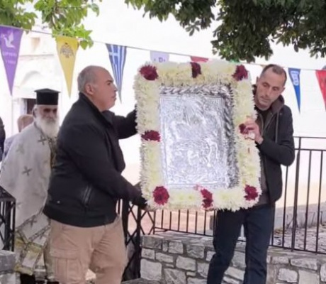 Καστράκι Γορτυνίας | Με κατάνυξη η περιφορά της εικόνας του Πολιούχου Αγίου Δημητρίου (vd)