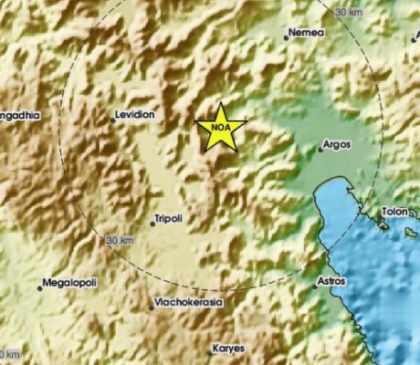 Σεισμός 4.5 Ρίχτερ ταρακούνησε την Τρίπολη - Επίκεντρο στο Καπαρέλλι!