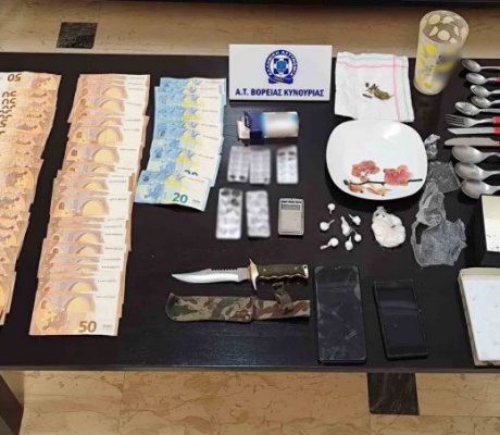 Δύο συλλήψεις για κοκαΐνη και ναρκωτικά χάπια στην Κυνουρία