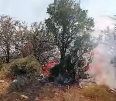 Έσβησε η φωτιά στη Βασκίνα – Κάηκαν περίπου 5 στρέμματα χαμηλής βλάστησης (vd)