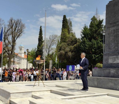 Τζιούμης: «Η Τρίπολη, το λίκνο ανεξαρτησίας και ελευθερίας του νεώτερου Ελληνισμού, χαίρονται και τιμούν τη διέλευση της Ολυμπιακής φλόγας από τα χώματά της»