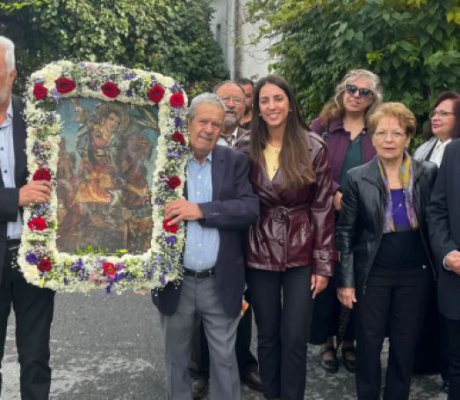 Λευκοχώρι Γορτυνίας | Λιτανεία της εικόνας του Αγίου Δημητρίου, στα δρομάκια του χωριού (εικόνες)