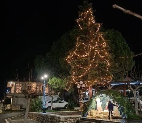 Φωταγωγήθηκε το Χριστουγεννιάτικο δένδρο στην Κανδήλα (vd)